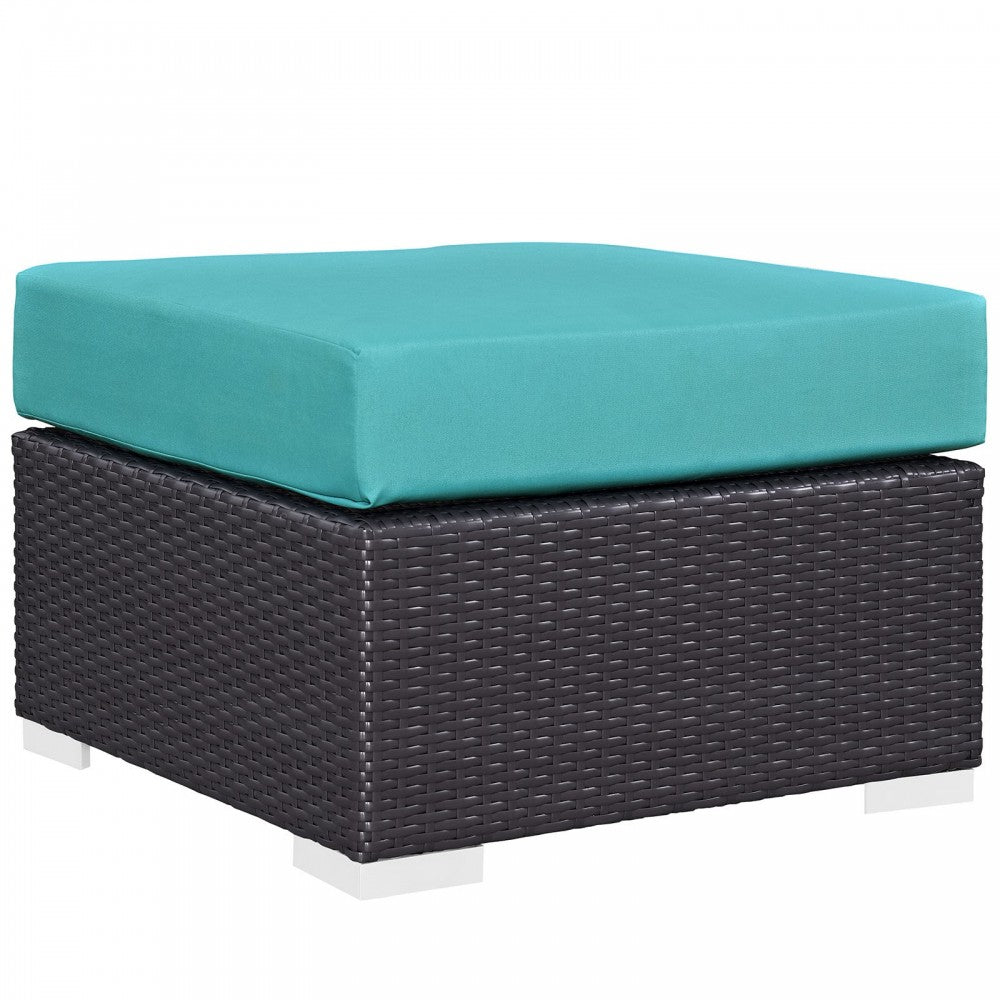 Convene 3 Piece Outdoor Patio Sofa Set, Espresso Turquoise, EEI-2364-EXP-TRQ-SET