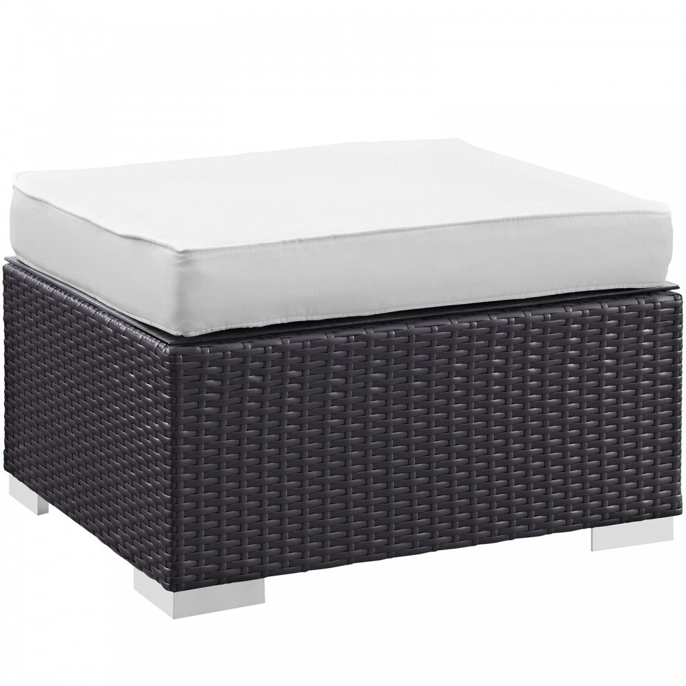 Convene 5 Piece Outdoor Patio Sectional Set, Espresso White, EEI-1809-EXP-WHI-SET