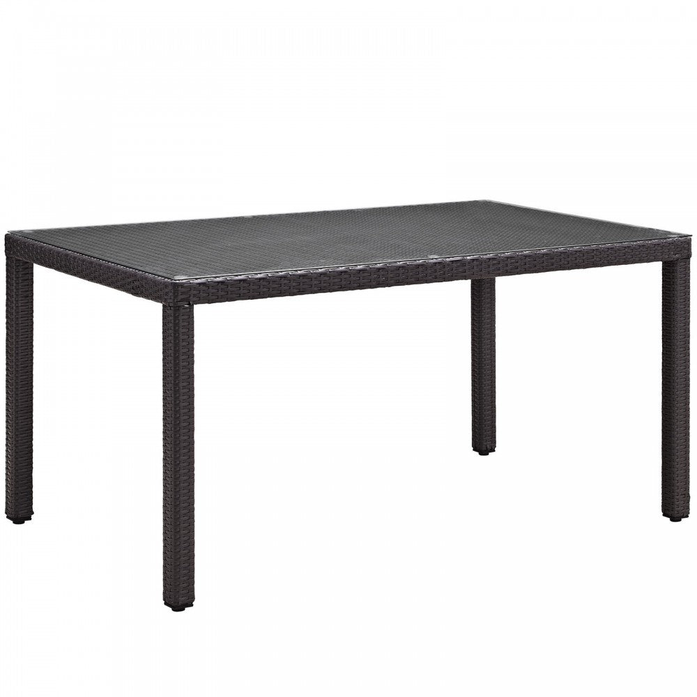 Convene 7 Piece Outdoor Patio Dining Set, Espresso Red, EEI-2241-EXP-RED-SET