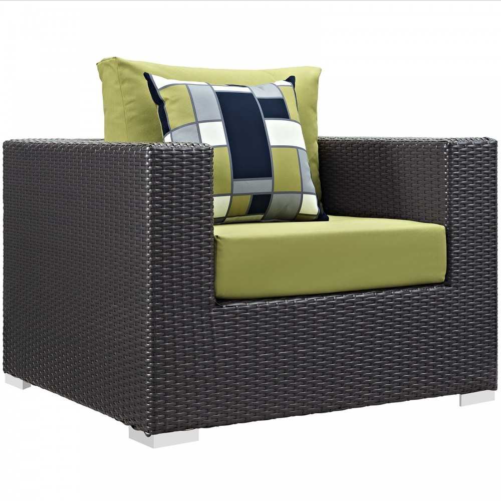 Convene 9 Piece Outdoor Patio Sofa Set, Espresso Peridot, EEI-2354-EXP-PER-SET