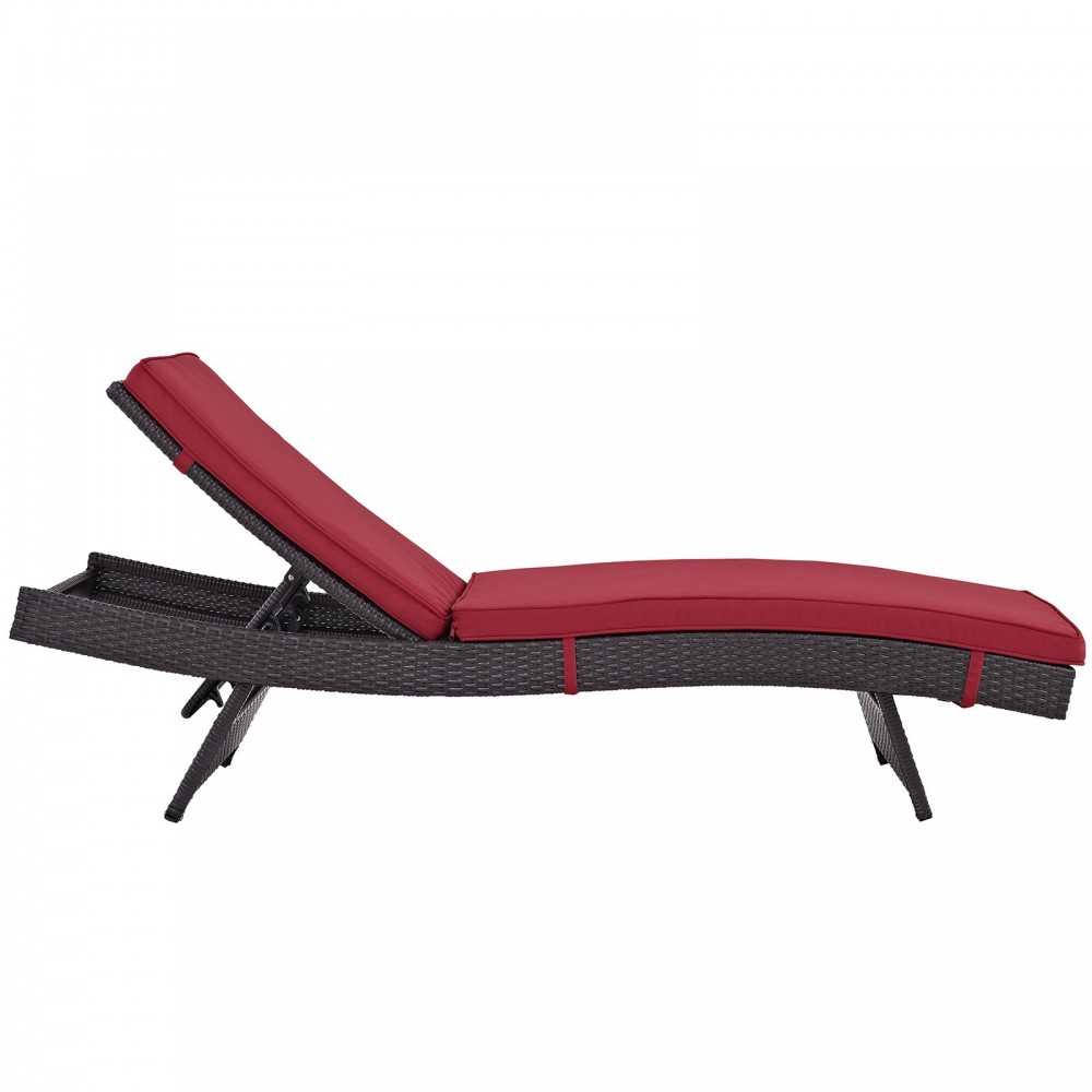 Convene Chaise Outdoor Patio Set of 2, Espresso Red