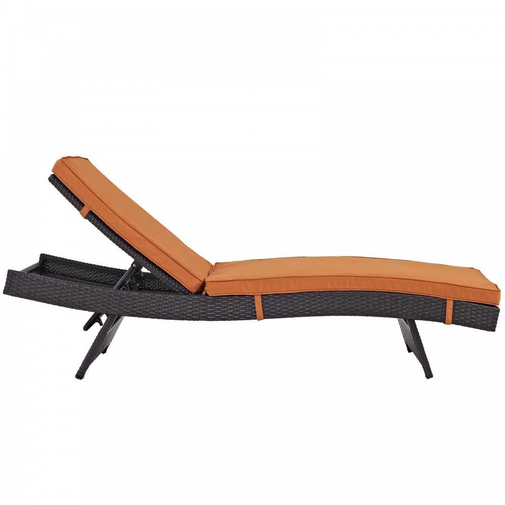Convene Chaise Outdoor Patio Set of 4, Espresso Orange