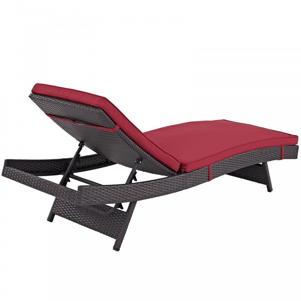 Convene Chaise Outdoor Patio Set of 4, Espresso Red