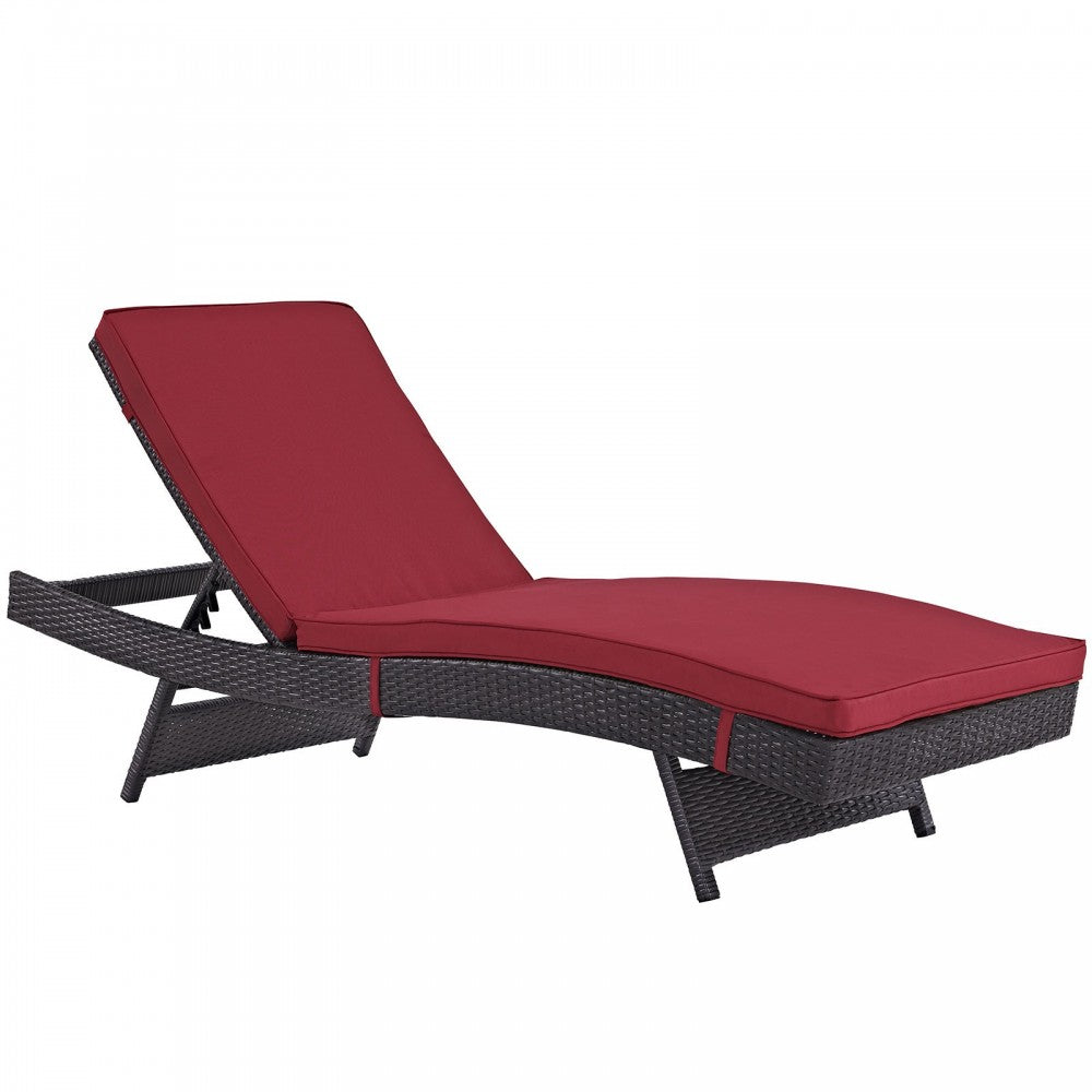 Convene Chaise Outdoor Patio Set of 4, Espresso Red