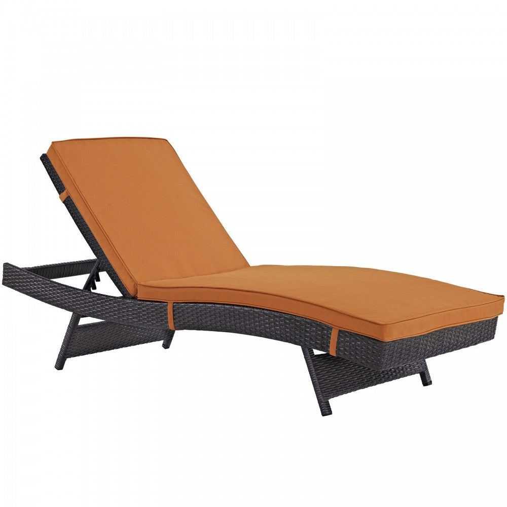 Convene Chaise Outdoor Patio Set of 6, Espresso Orange