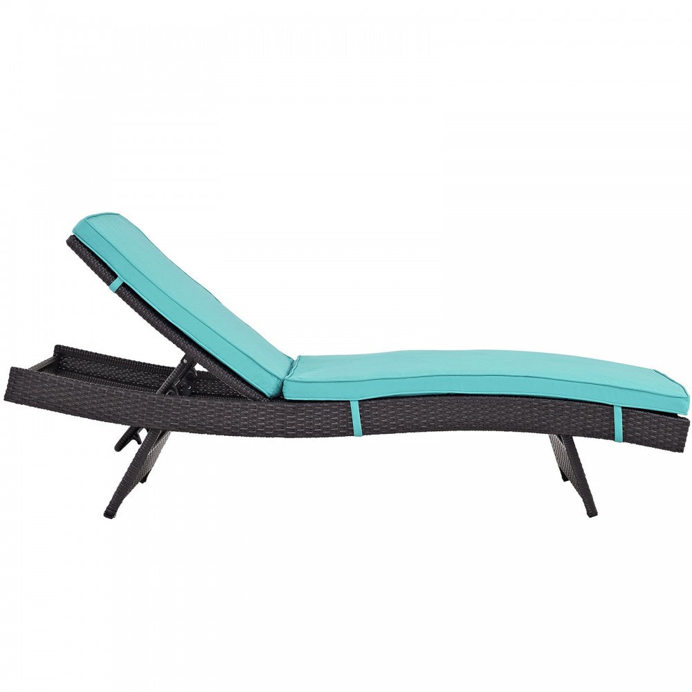 Convene Chaise Outdoor Patio Set of 6, Espresso Turquoise