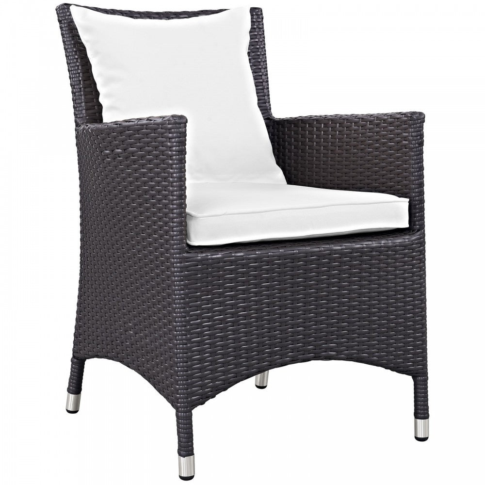 Convene Dining Outdoor Patio Armchair, Espresso White