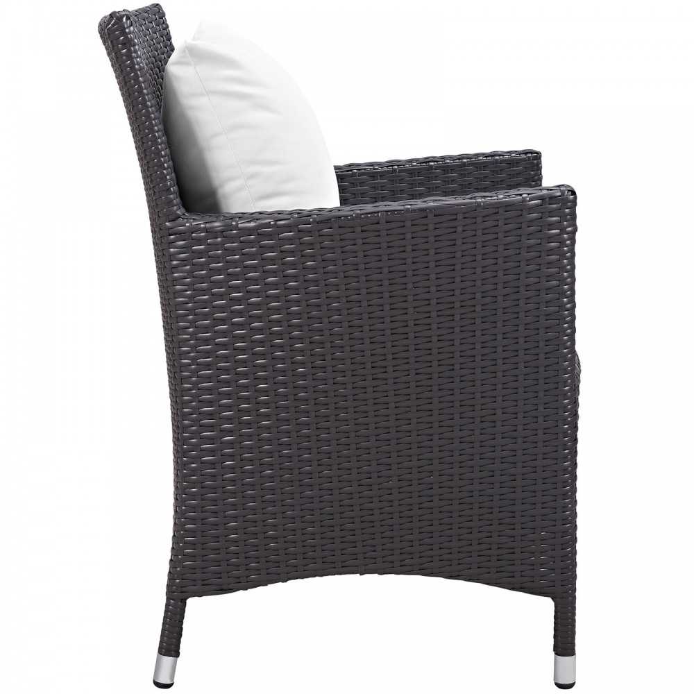 Convene Dining Outdoor Patio Armchair, Espresso White