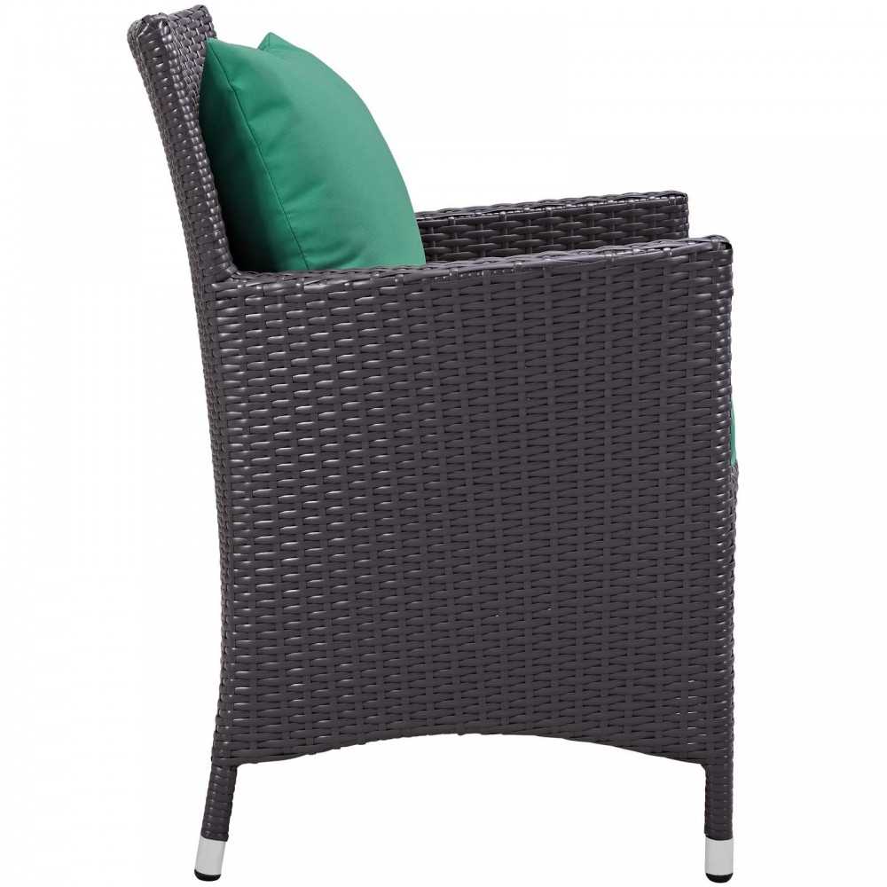 Convene Dining Outdoor Patio Armchair, Espresso Green