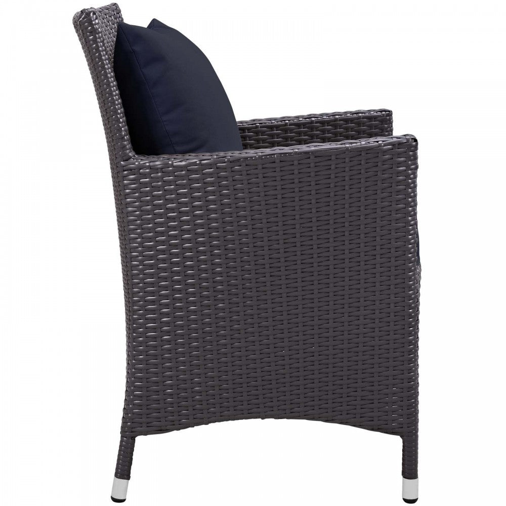 Convene Dining Outdoor Patio Armchair, Espresso Navy