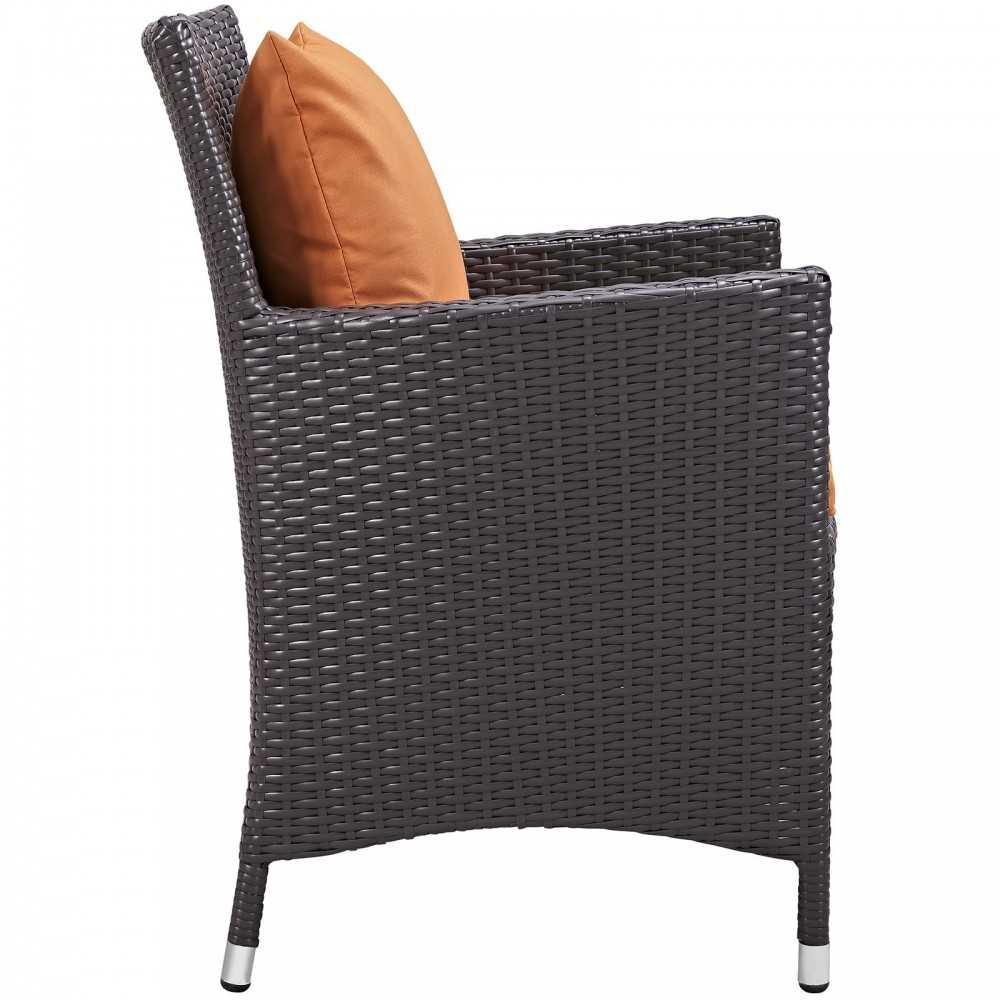Convene Dining Outdoor Patio Armchair, Espresso Orange