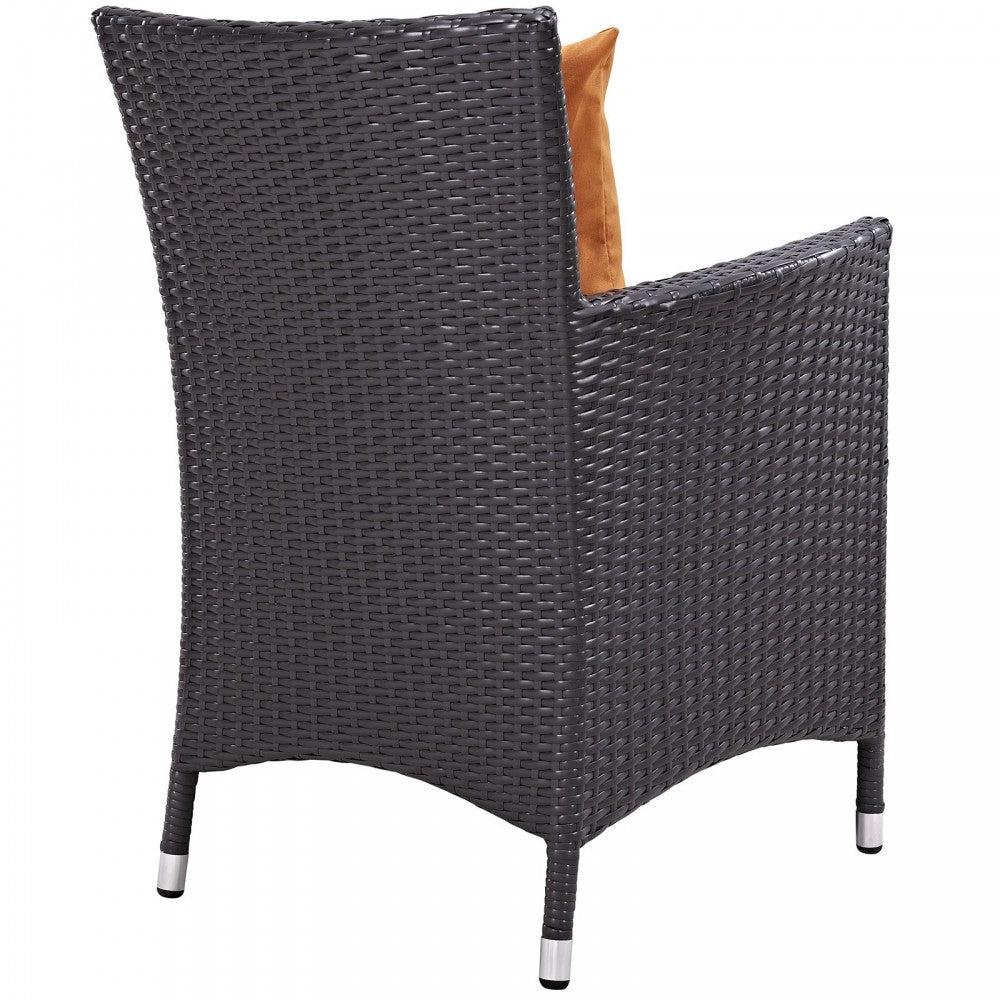 Convene Dining Outdoor Patio Armchair, Espresso Orange