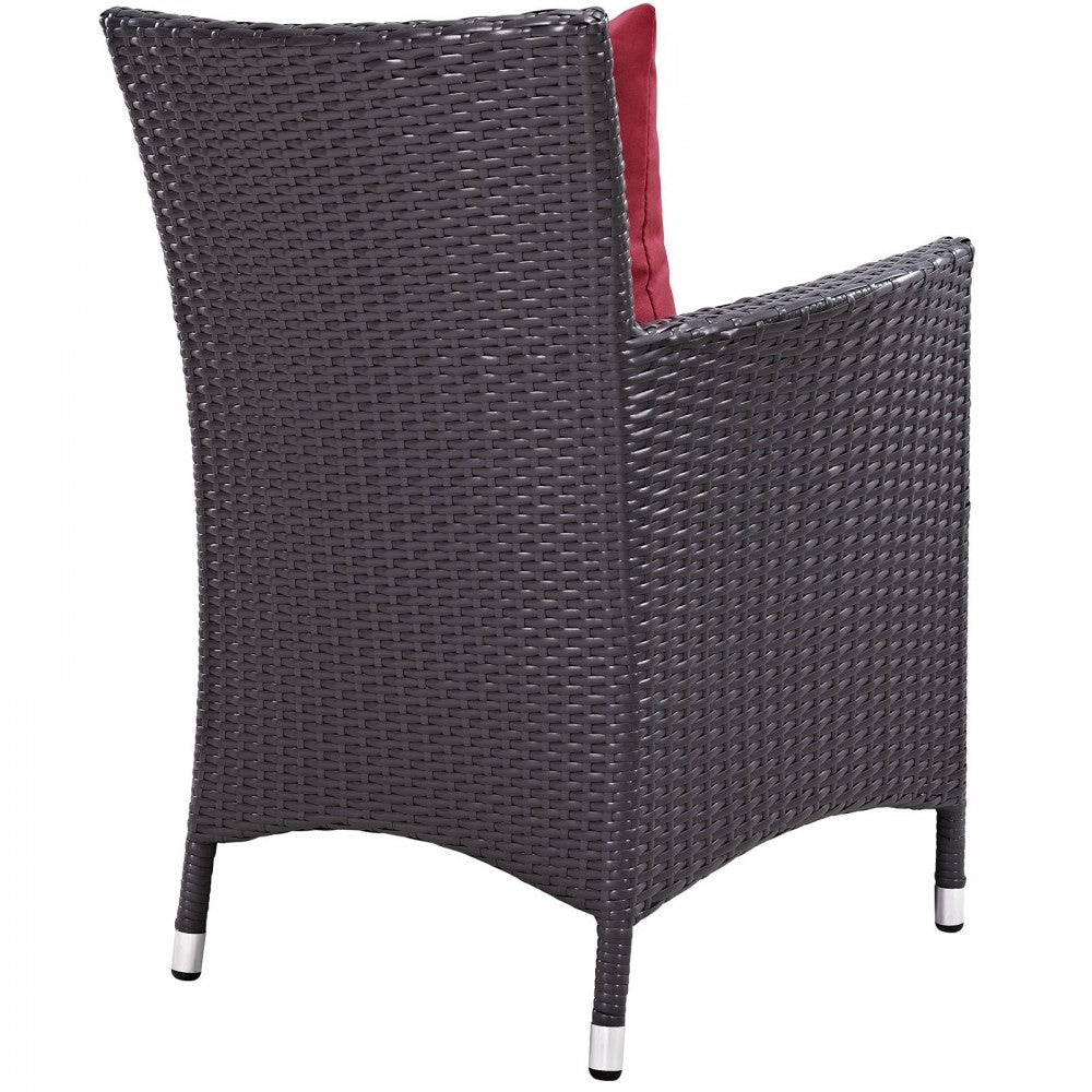 Convene Dining Outdoor Patio Armchair, Espresso Red