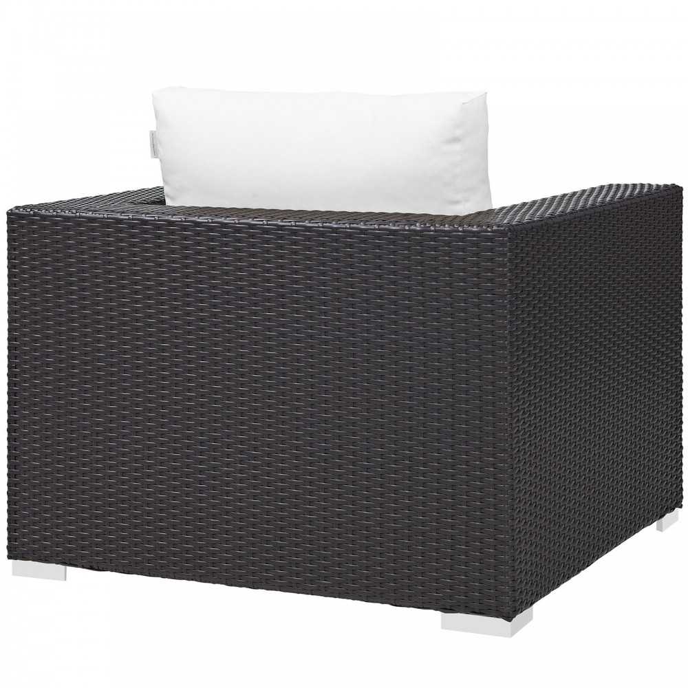 Convene Outdoor Patio Armchair, Espresso White