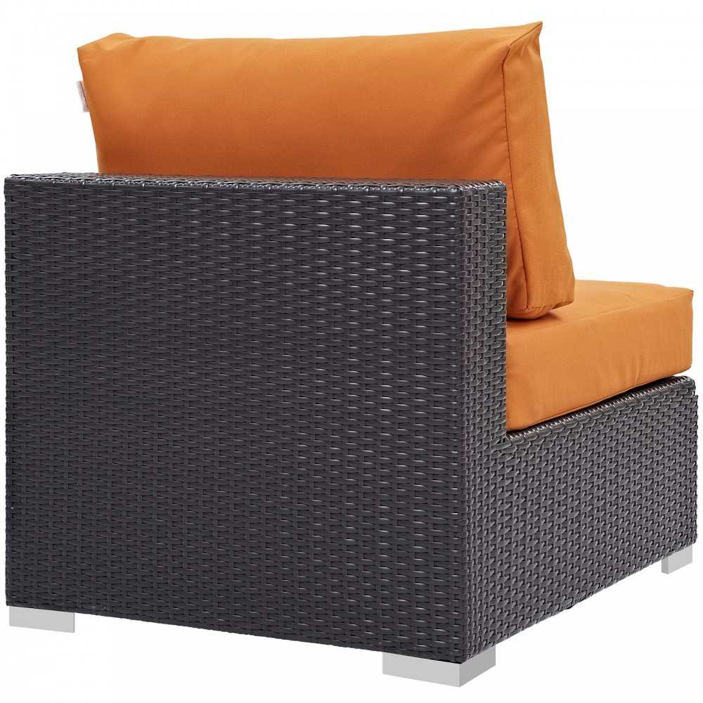 Convene Outdoor Patio Armless, Espresso Orange