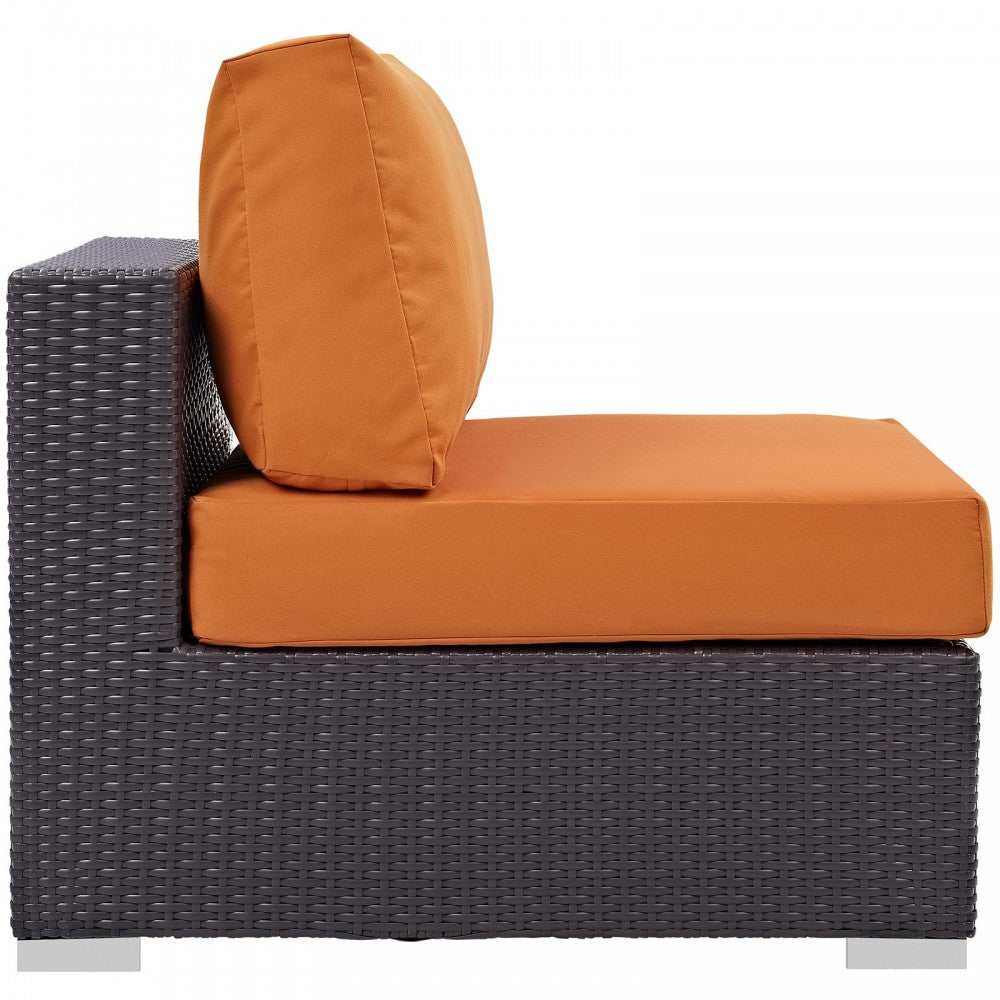 Convene Outdoor Patio Armless, Espresso Orange