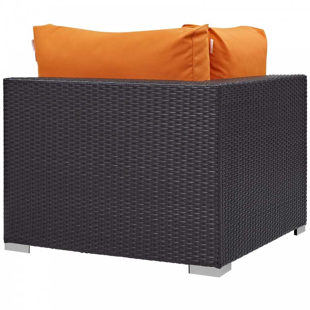 Convene Outdoor Patio Corner, Espresso Orange