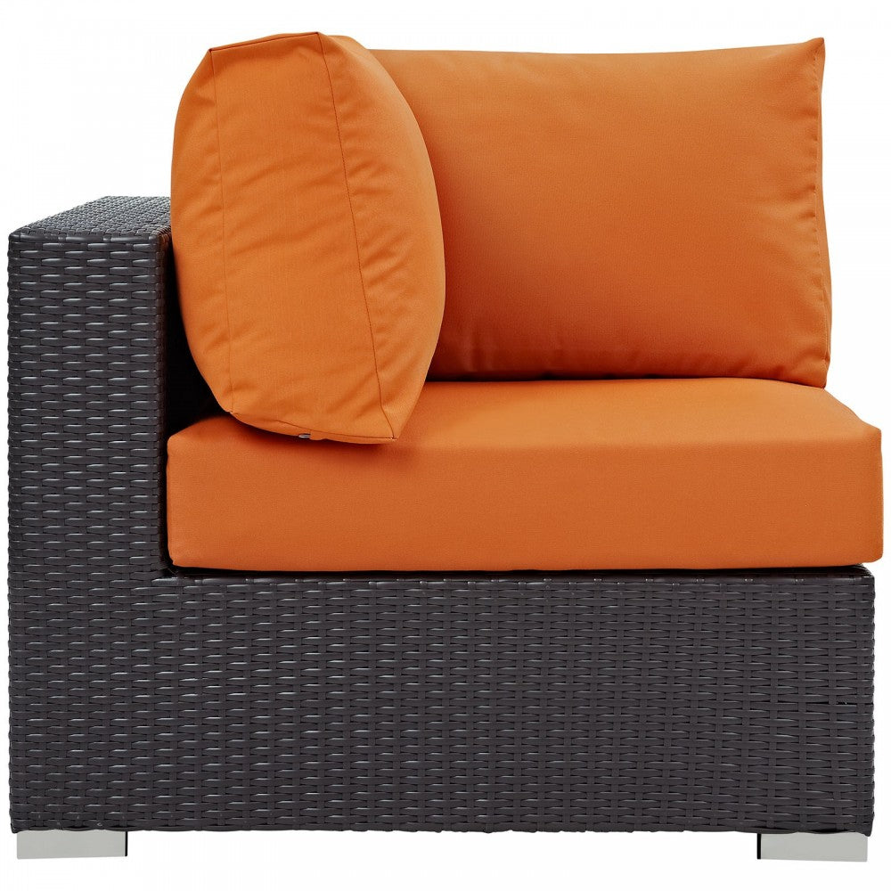 Convene Outdoor Patio Corner, Espresso Orange