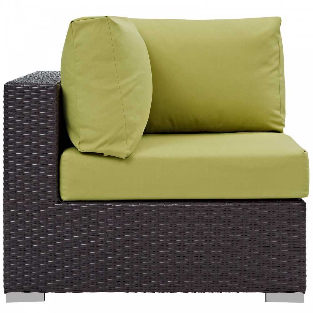 Convene Outdoor Patio Corner, Espresso Peridot