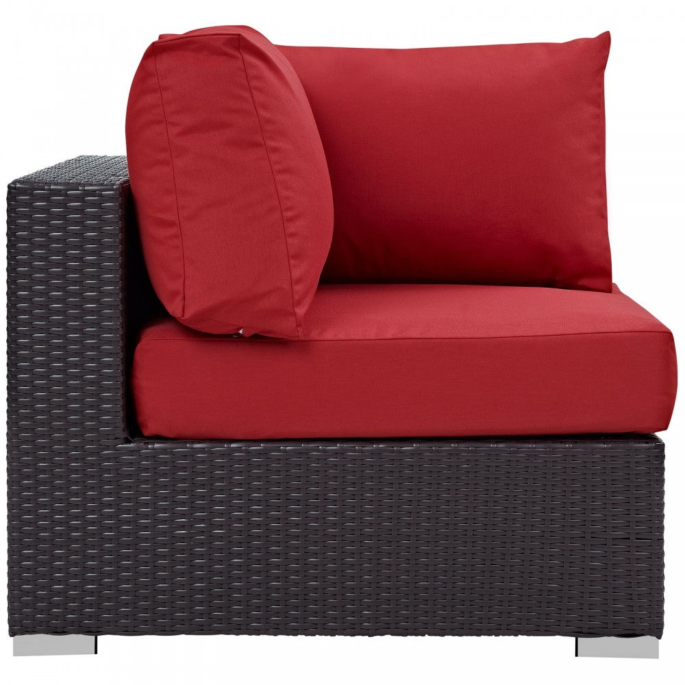Convene Outdoor Patio Corner, Espresso Red