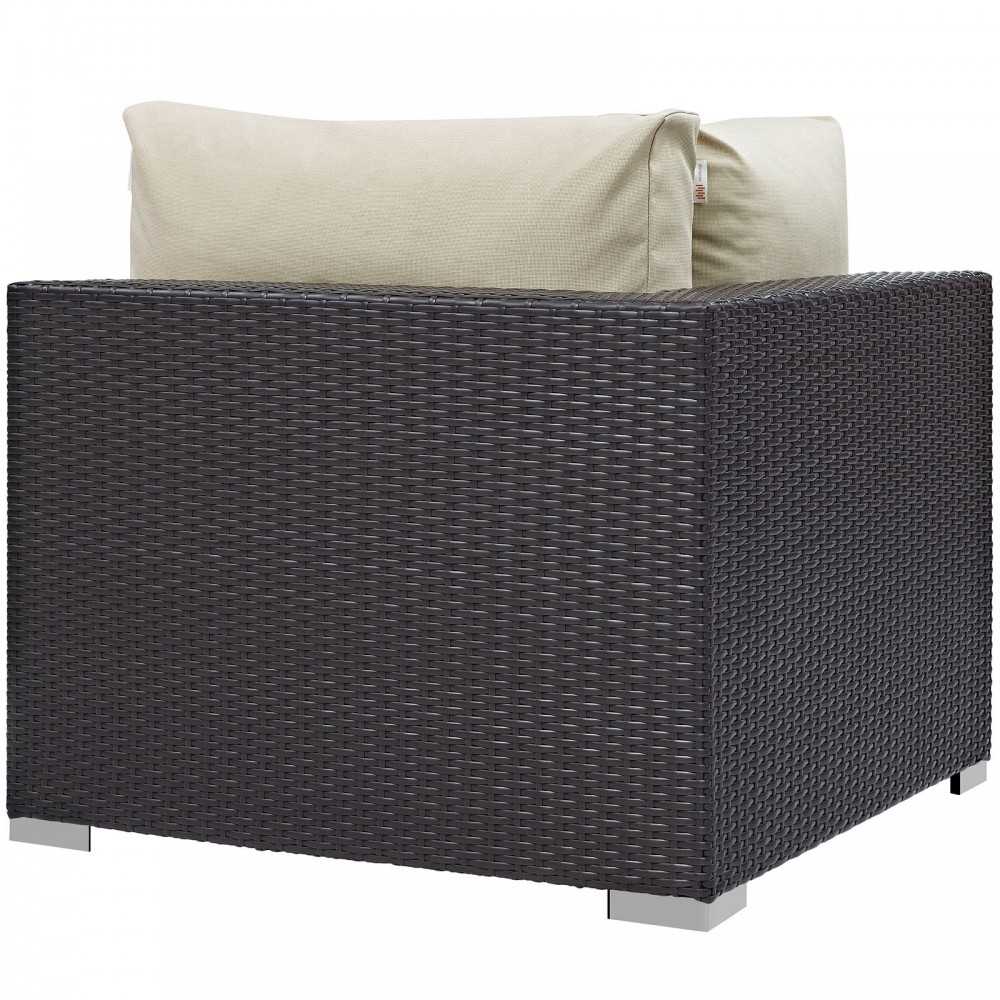 Convene Outdoor Patio Corner, Espresso Beige