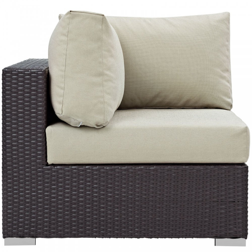 Convene Outdoor Patio Corner, Espresso Beige