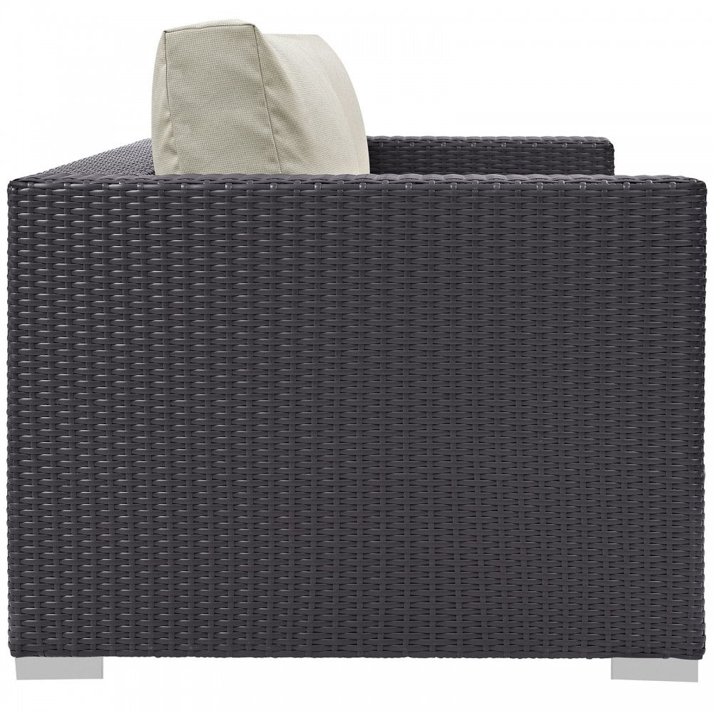 Convene Outdoor Patio Loveseat, Espresso Beige
