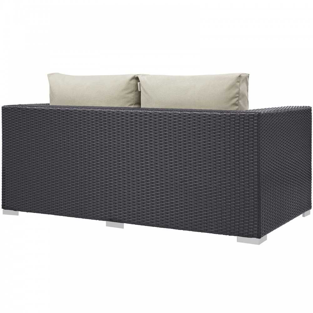 Convene Outdoor Patio Loveseat, Espresso Beige