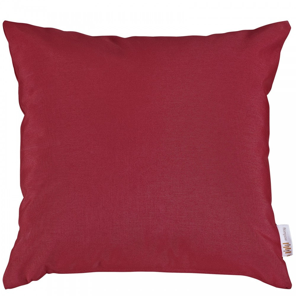 Convene Two Piece Outdoor Patio Pillow Set, Red