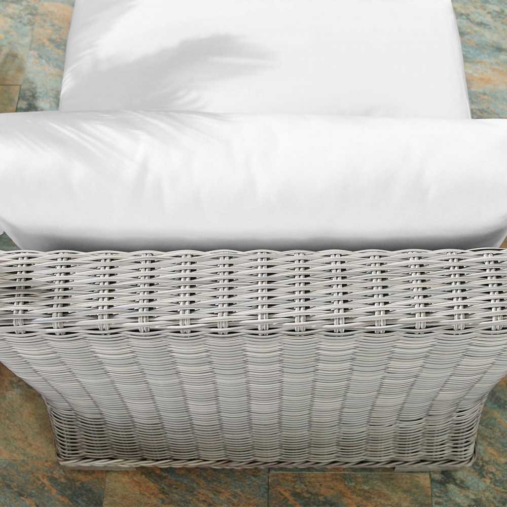 Conway Sunbrella Outdoor Patio Wicker Rattan Armless Chair, Light Gray White