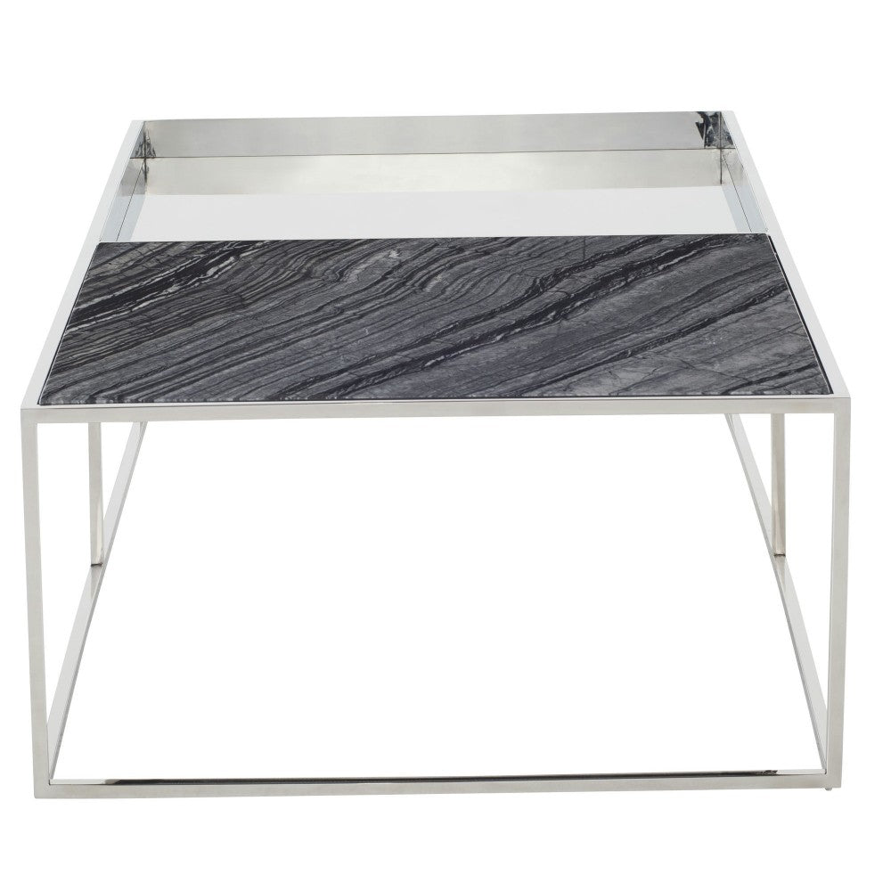 Corbett Black Wood Vein Stone Coffee Table, HGNA527
