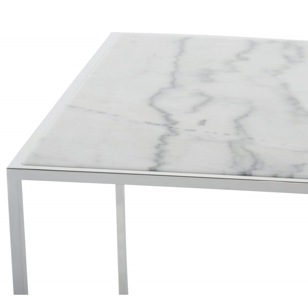 Corbett White Stone Side Table, HGNA522