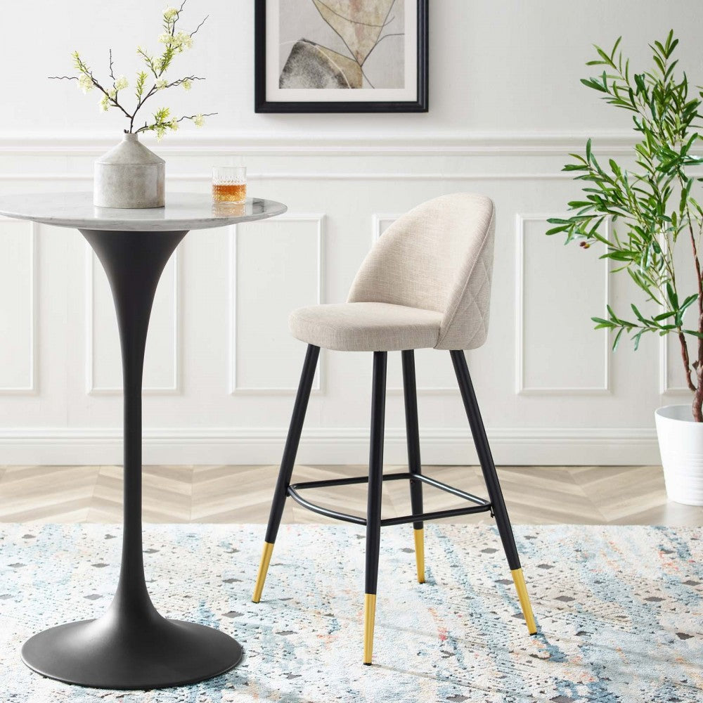 Cordial Fabric Bar Stools - Set of 2, Beige