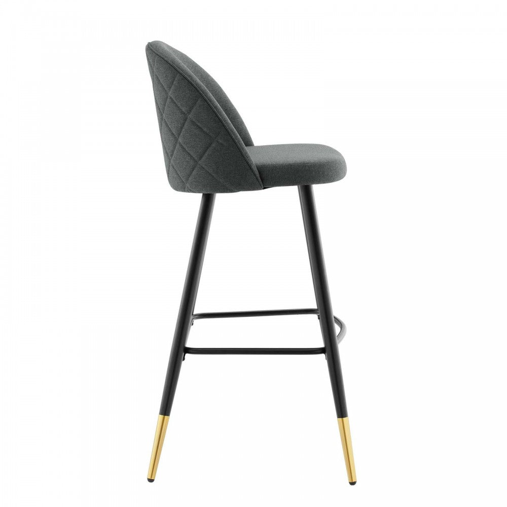 Cordial Fabric Bar Stools - Set of 2, Gray