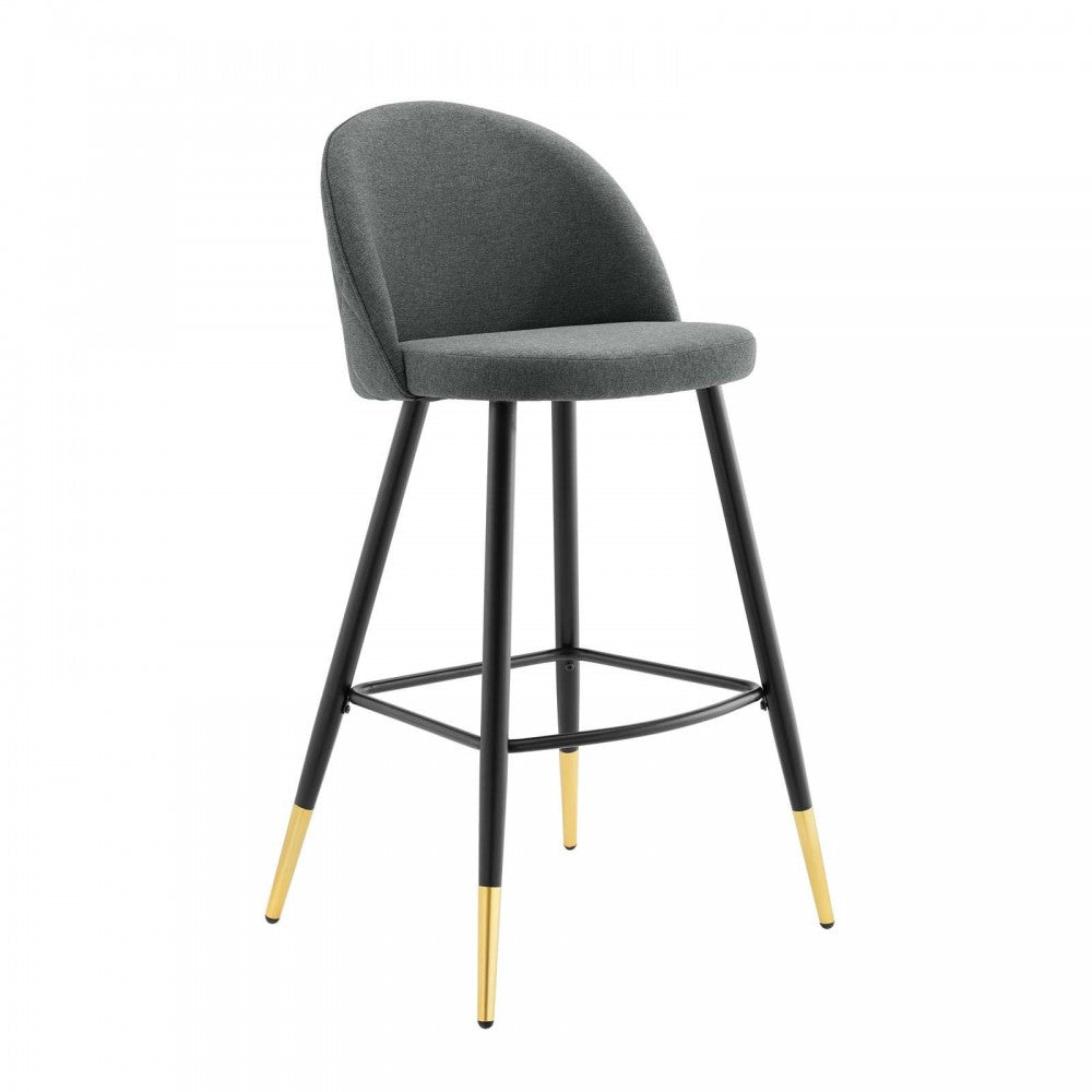 Cordial Fabric Bar Stools - Set of 2, Gray
