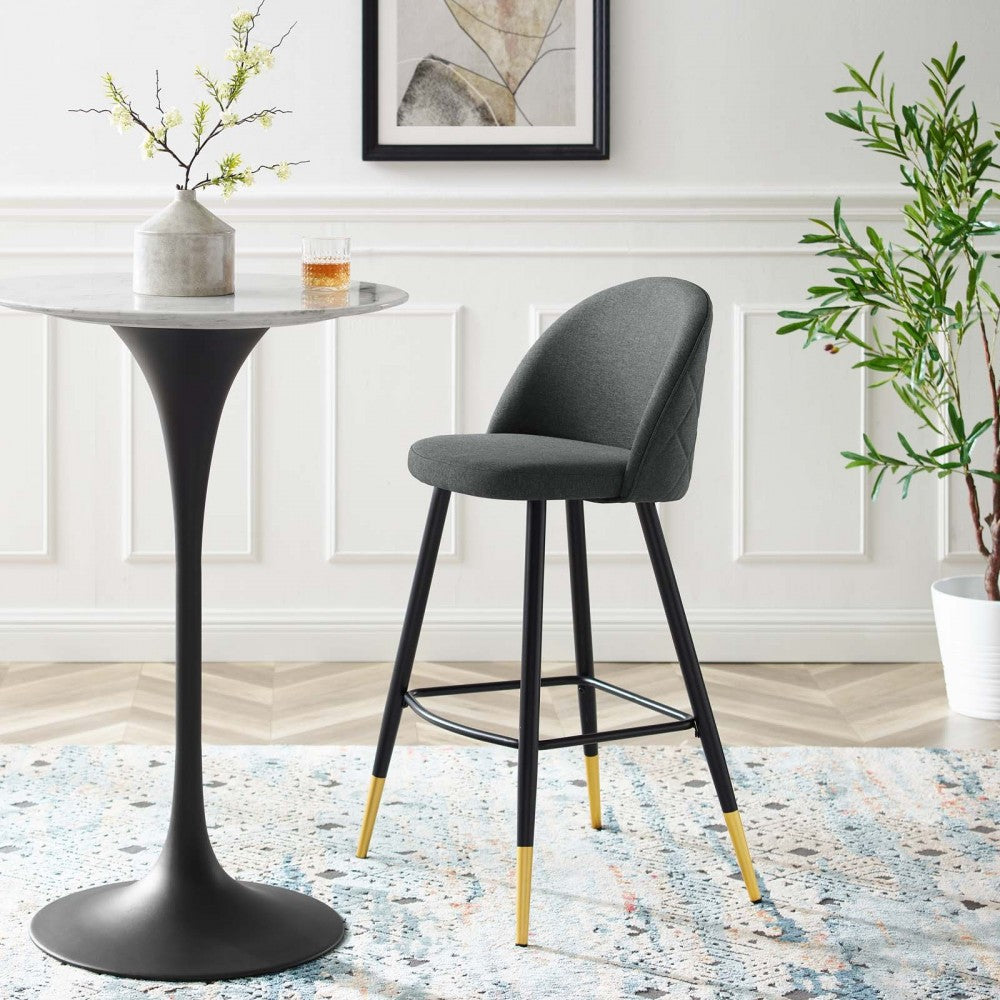 Cordial Fabric Bar Stools - Set of 2, Gray