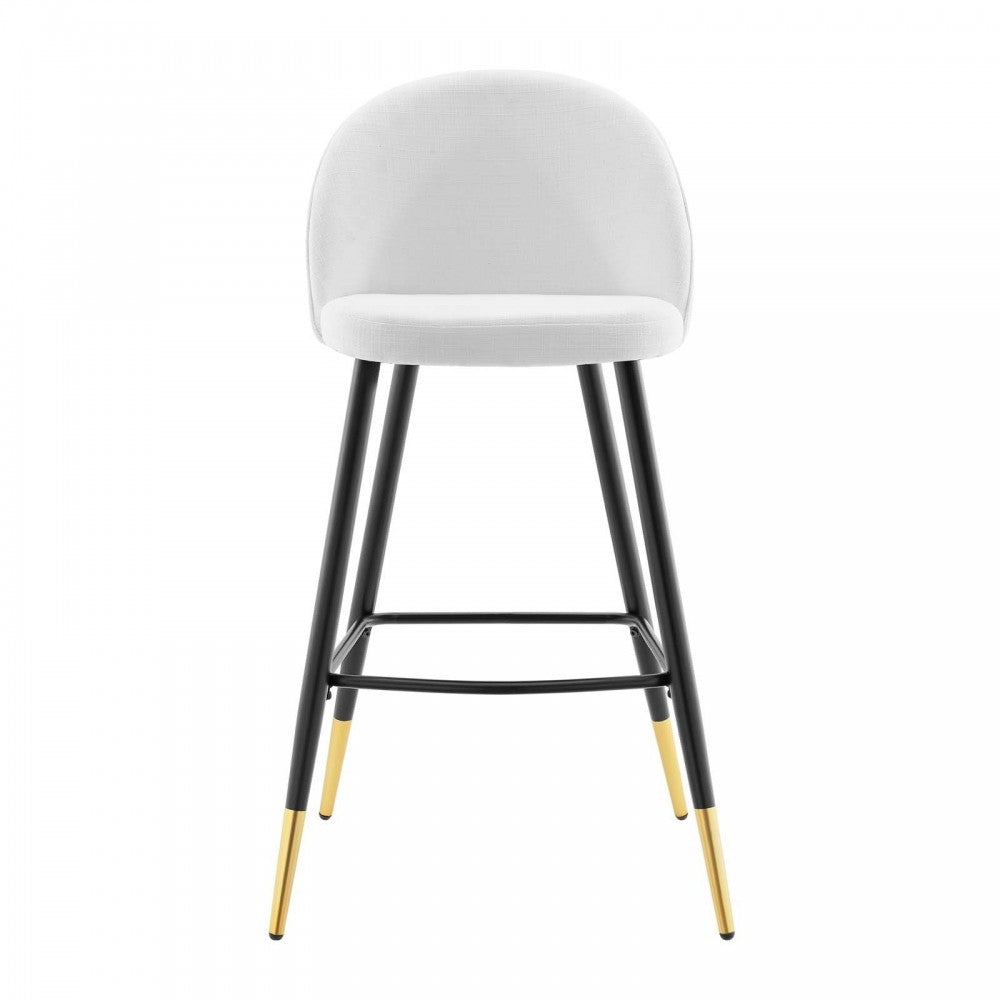 Cordial Fabric Bar Stools - Set of 2, White