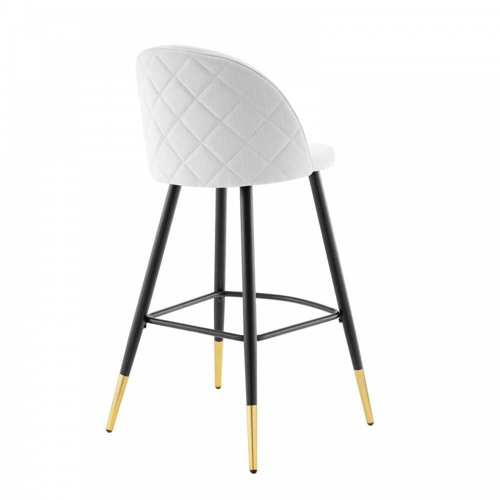 Cordial Fabric Bar Stools - Set of 2, White