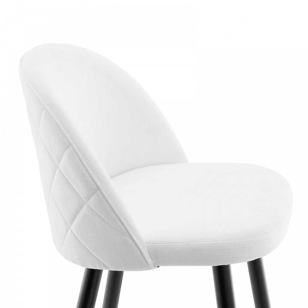 Cordial Fabric Bar Stools - Set of 2, White