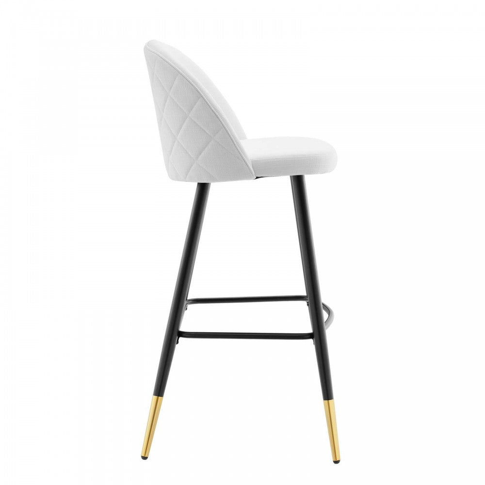 Cordial Fabric Bar Stools - Set of 2, White