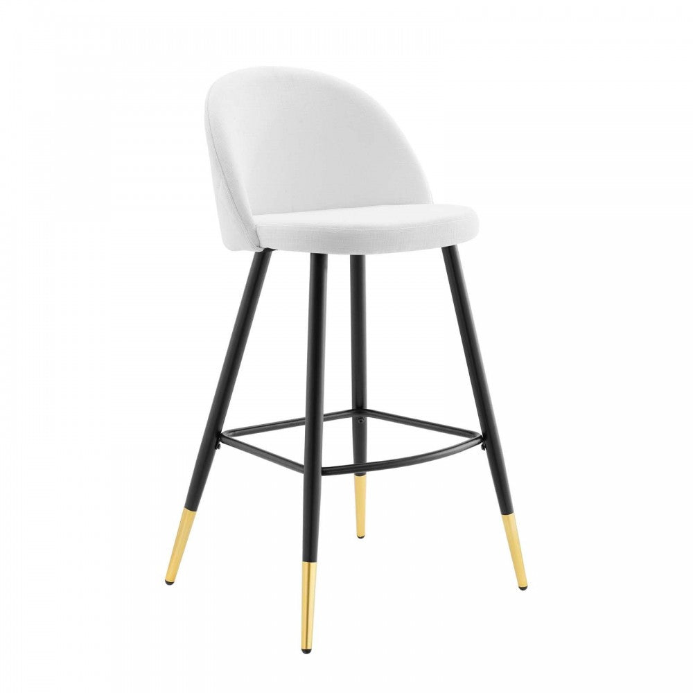 Cordial Fabric Bar Stools - Set of 2, White