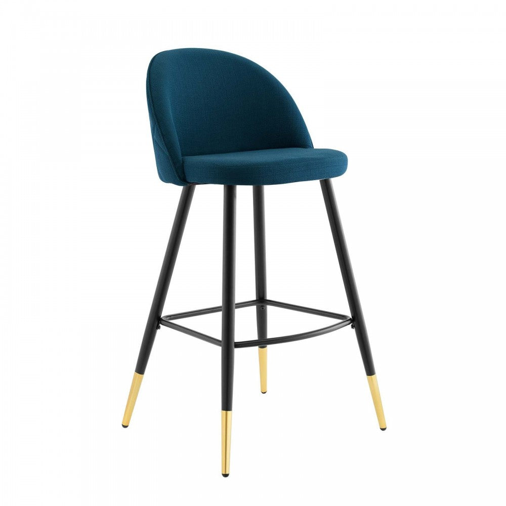 Cordial Fabric Bar Stools - Set of 2, Azure