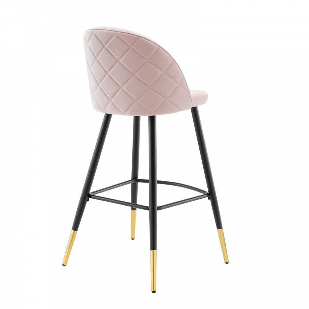 Cordial Performance Velvet Bar Stools - Set of 2, Pink