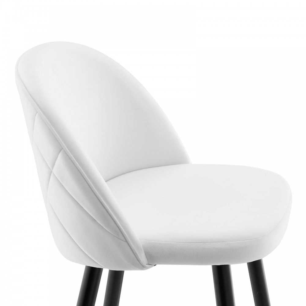 Cordial Performance Velvet Bar Stools - Set of 2, White