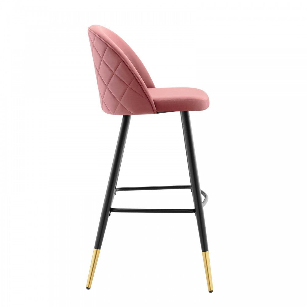 Cordial Performance Velvet Bar Stools - Set of 2, Dusty Rose
