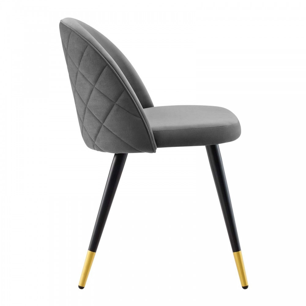 Cordial Performance Velvet Dining Chairs - Set of 2, Gray