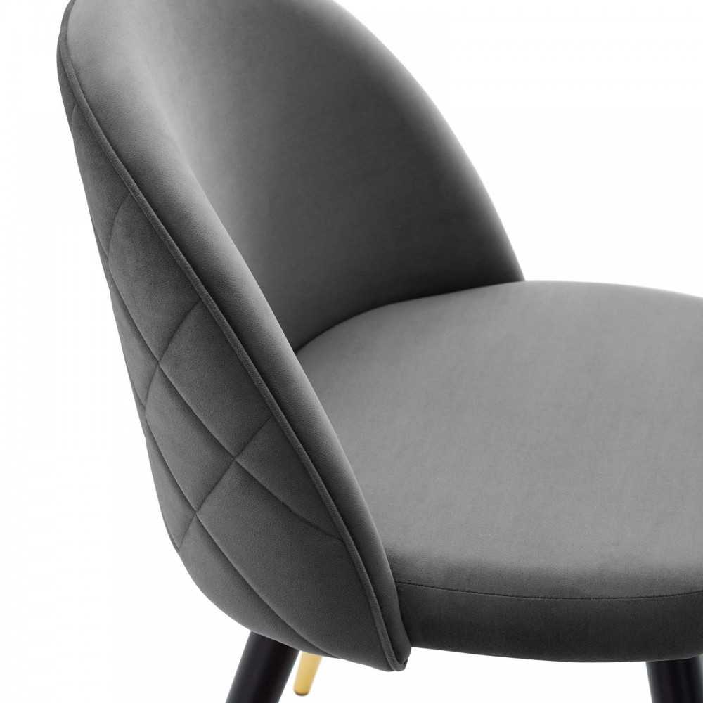 Cordial Performance Velvet Dining Chairs - Set of 2, Gray