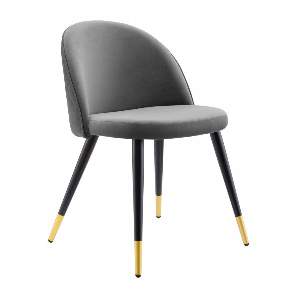 Cordial Performance Velvet Dining Chairs - Set of 2, Gray