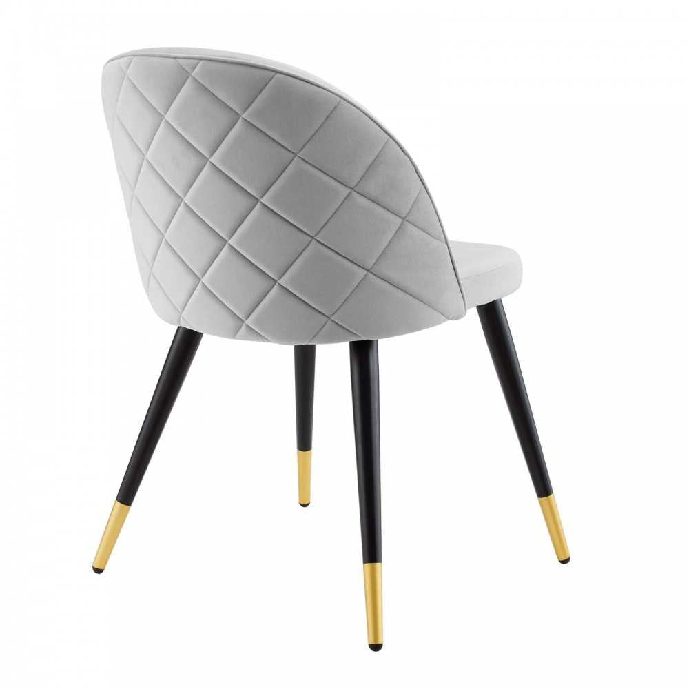 Cordial Performance Velvet Dining Chairs - Set of 2, Light Gray