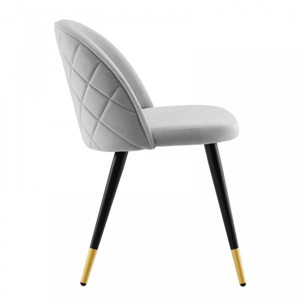 Cordial Performance Velvet Dining Chairs - Set of 2, Light Gray